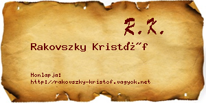 Rakovszky Kristóf névjegykártya