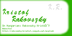 kristof rakovszky business card